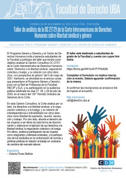 Taller de análisis de la OC 27/21 de la Corte Interamericana de Derechos Humanos sobre libertad sindical y género 