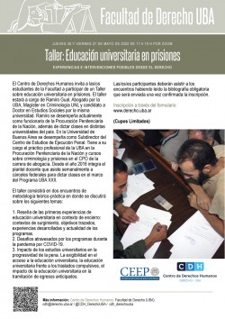 Taller: Educación universitaria en prisiones. Experiencias e intervenciones posibles desde el Derecho