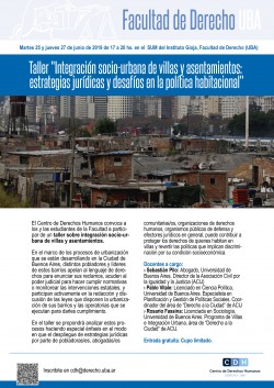 Taller  "Integración socio-urbana de villas y asentamientos: estrategias jurídicas y desafíos en la política habitacional"