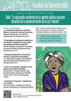 Taller "La educación ambiental en la agenda pública nacional. Desafíos de la implementación de la Ley Yolanda"