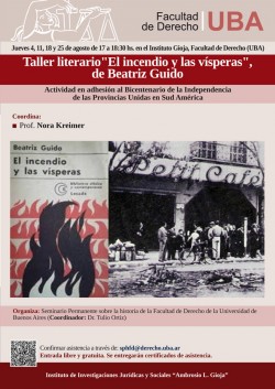 Taller literario "El incendio y las visperas", de Beatriz Guido