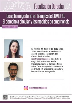 Taller online "Derecho migratorio en tiempos de COVID-19. El derecho a circular y las medidas de emergencia"