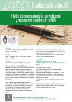 Taller UBA-UNAM sobre metodologÃ­a de la investigaciÃ³n y herramientas de redacciÃ³n jurÃ­dica