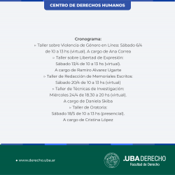 Talleres Concurso de Alegatos en Derechos Humanos - Edición 2024