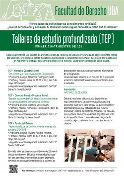 Talleres de estudio profundizado - Primer cuatrimestre de 2021