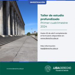Talleres de Estudio Profundizado - Primer Cuatrimestre de 2024
