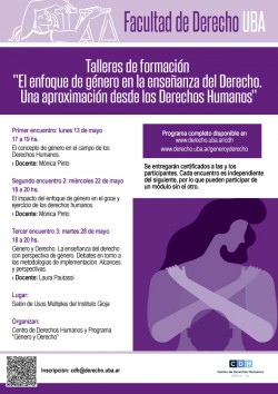 Talleres de formación "El enfoque de género en la enseñanza del Derecho. Una aproximación desde los Derechos Humanos"