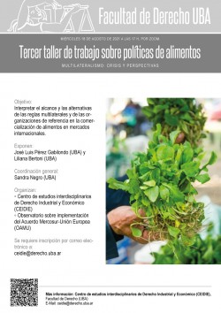 Tercer taller de trabajo sobre políticas de alimentos