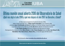 Última reunión anual abierta 2016 del Observatorio de Salud