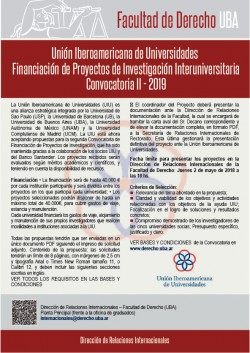 Unión Iberoamericana de Universidades - Financiación de Proyectos de Investigación Interuniversitaria - Convocatoria II - 2019