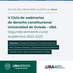 V Ciclo de webinarios de derecho constitucional Universidad de Oviedo - UBA. Segundo semestre curso acadÃ©mico 2022-2023