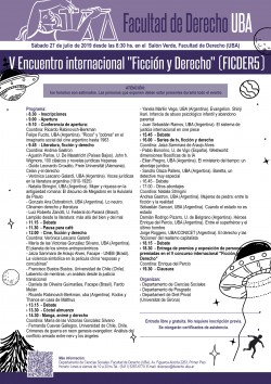 V Encuentro internacional "Ficción y Derecho" (FICDER5)