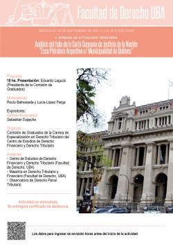 V Jornada de actualidad tributaria. Análisis del fallo de la Corte Suprema de Justicia de la Nación "Esso Petrolera Argentina c/ Municipalidad de Quilmes"