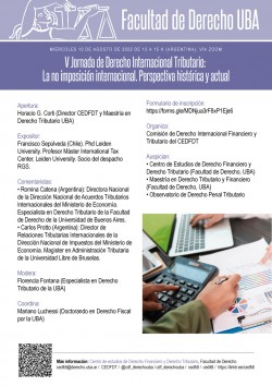 V Jornada de Derecho Internacional Tributario: La no imposición internacional. Perspectiva histórica y actual