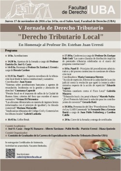 V Jornada de Derecho Tributario "Derecho Tributario Local"