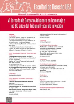 VI Jornada de Derecho aduanero en homenaje a los 60 años del Tribunal Fiscal de la Nación