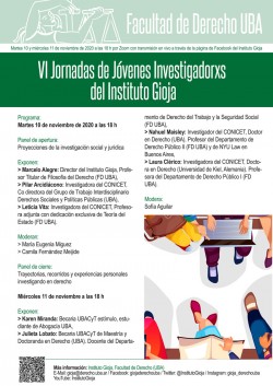 VI Jornadas de Jóvenes Investigadorxs del Instituto Gioja 