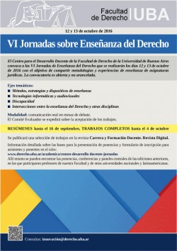 VI Jornadas sobre Enseñanza del Derecho 