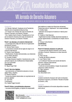 VII Jornada de Derecho Aduanero. Homenaje a la Universidad de Buenos Aires en el bicentenario de su fundación