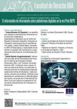 VII Jornada de Derecho Internacional Tributario: El intercambio de información sobre plataformas digitales en la era Post BEPS