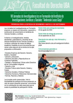 VII Jornadas de Investigadores/as en Formación del Instituto de Investigaciones Jurídicas y Sociales "Ambrosio Lucas Gioja"