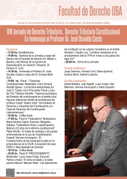 VIII Jornada de Derecho Tributario. Derecho Tributario Constitucional. En homenaje al Profesor Dr. José Osvaldo Casás