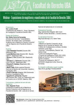 Webinar - Exposiciones de magísteres y maestrandos de la Facultad de Derecho (UBA)