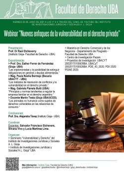 Webinar "Nuevos enfoques de la vulnerabilidad en el derecho privado"