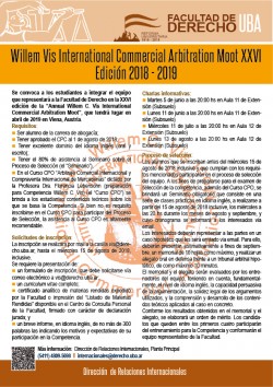 Willem Vis International Commercial Arbitration Moot XXVI. Edición 2018 - 2019