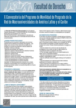 X Convocatoria del Programa de Movilidad en el Posgrado de la Red de Macrouniversidades de América Latina y el Caribe