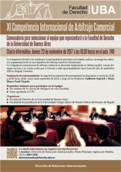 XI Competencia Internacional de Arbitraje Comercial