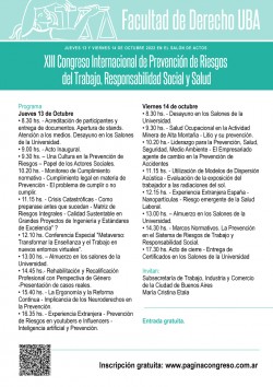 XIII Congreso Internacional de Prevención de Riesgos del Trabajo, Responsabilidad Social y Salud