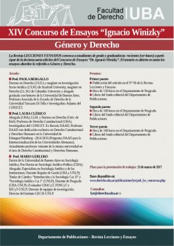 XIV Concurso de Ensayos Ignacio Winizky. Género y Derecho