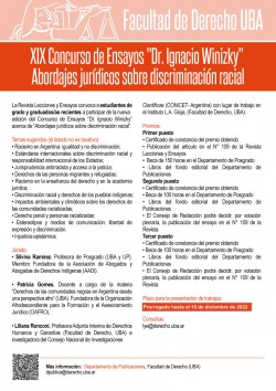 XIX Concurso de Ensayos "Dr. Ignacio Winizky" - Abordajes jurÃ­dicos sobre discriminaciÃ³n racial