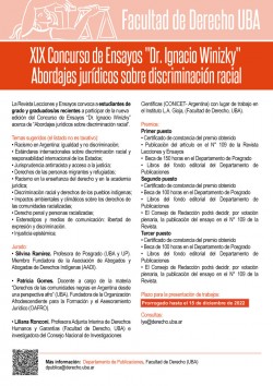 XIX Concurso de Ensayos "Dr. Ignacio Winizky" - Abordajes jurídicos sobre discriminación racial