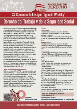 XV Concurso de Ensayos "Dr. Ignacio Winizky". Derecho del Trabajo y de la Seguridad Social