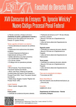 XVII Concurso de Ensayos "Dr. Ignacio Winizky". Nuevo Código Procesal Penal Federal