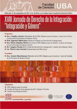 XVIII Jornada de Derecho de la Integración: "Integración y Género"