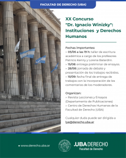 XX Concurso "Dr. Ignacio Winizky": Instituciones y Derechos Humanos