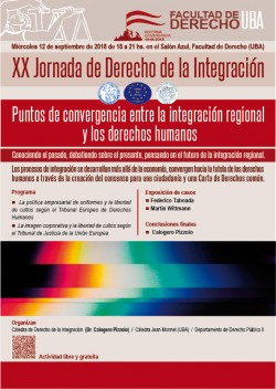 XX Jornada de Derecho de la Integración. Puntos de convergencia entre la integración regional y los derechos humanos