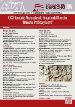 XXXII Jornadas Nacionales de Filosofía del Derecho. "Derecho, Política y Moral"