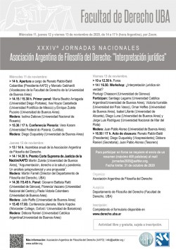 XXXIVª Jornadas Nacionales - Asociación Argentina de Filosofía del Derecho: "Interpretación jurídica"