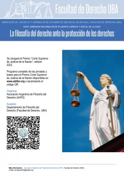 XXXVI Jornadas Nacionales de FilosofÃ­a JurÃ­dica y Social de la AAFD: "La filosofÃ­a del derecho ante la protecciÃ³n de los derechos"