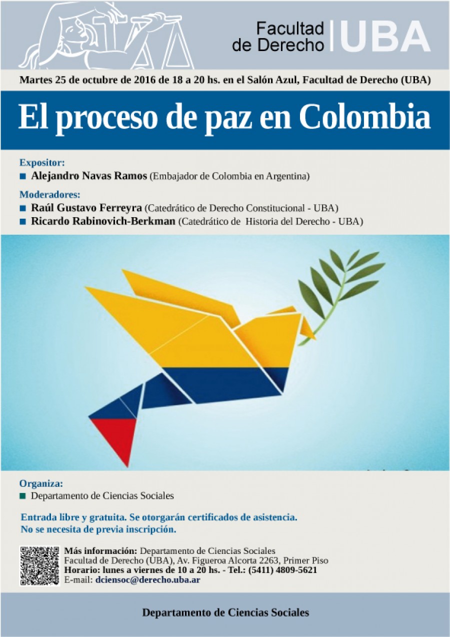 El Proceso De Paz En Colombia Facultad De Derecho Universidad De