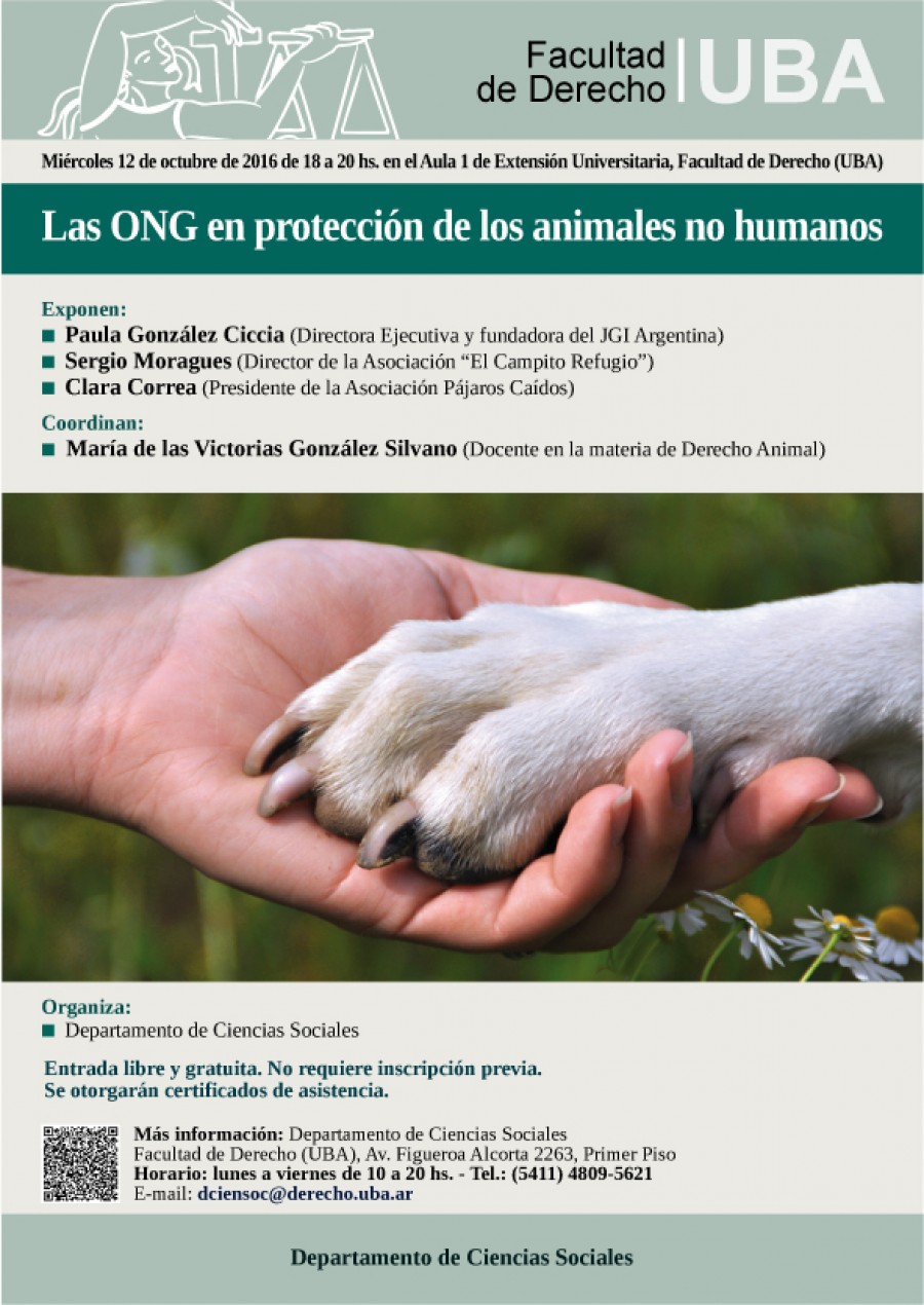 Las ONG en protección de los animales no humanos | Facultad de Derecho - Universidad de Buenos Aires Las ONG en protección de los animales no humanos | Facultad de Derecho - Universidad de Buenos Aires