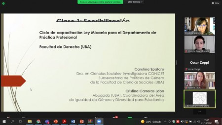 Comenz la capacitacin sobre la Ley Micaela para profesores/as y docentes del Departamento de Prctica Profesional