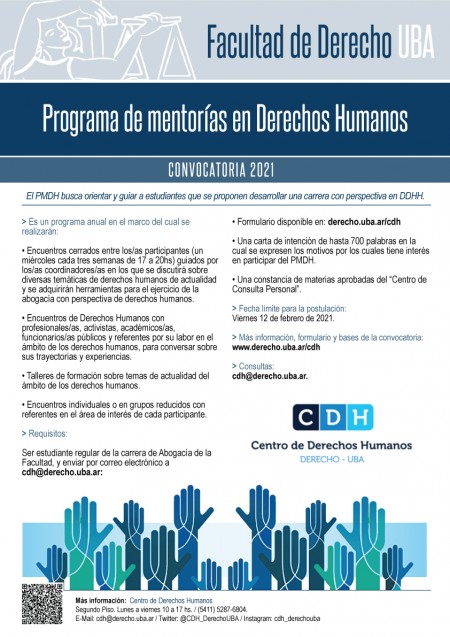 Convocatoria 2021 del Programa de Mentorías en Derechos Humanos