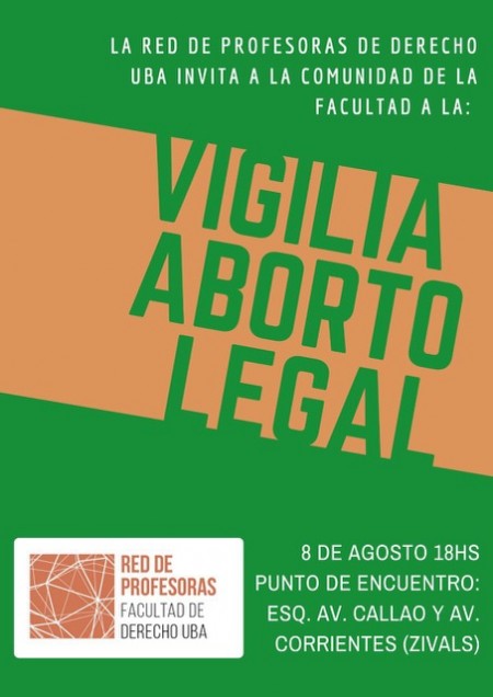 El Programa "Género y Derecho" se suma a la vigilia frente al Congreso Nacional el día 8 de agosto