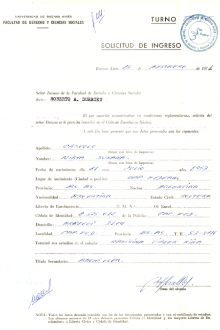 Mirta Susana Casello, detenida desaparecida el 20 de noviembre de 1976