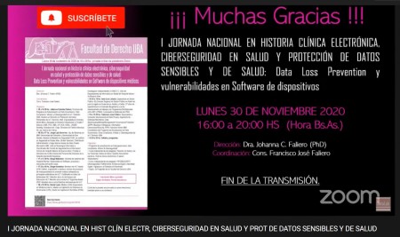 Primera jornada nacional en historia clínica electrónica, ciberseguridad en salud y protección de datos sensibles y de salud: data loss prevention y vulnerabilidades en software de dispositivos médicos